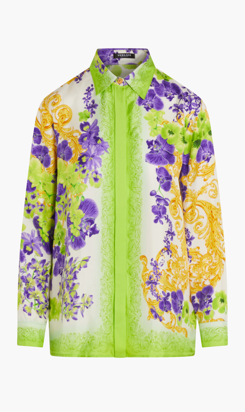

Versace Multi-color Shirt Ls Silk Ao Lime Orchid for Women | The Deal Outlet