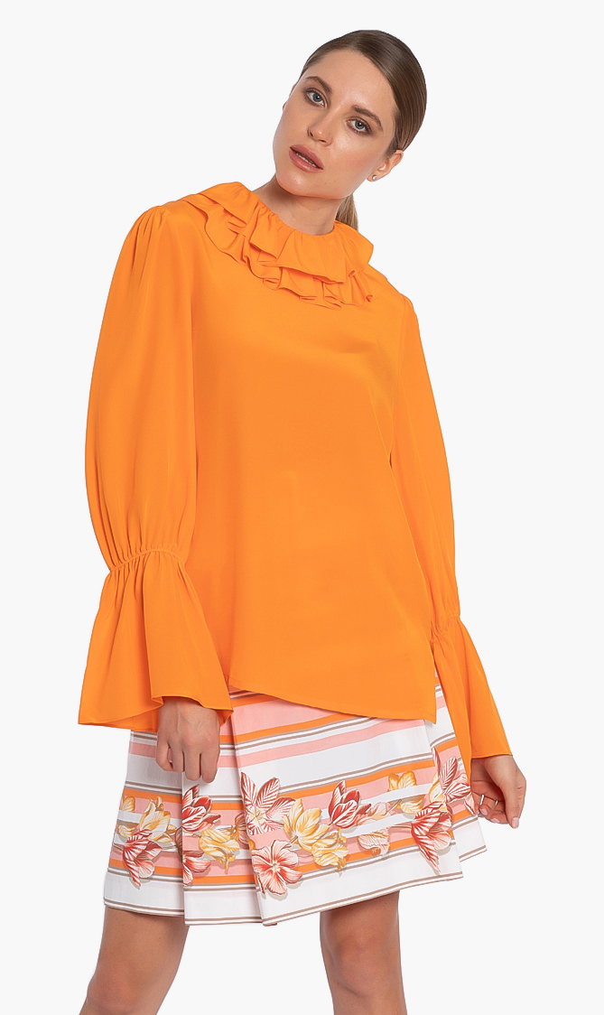 

Tory Burch Ruffle Long Sleeves Blouse
