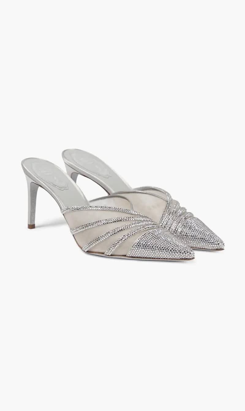 

Rene Caovilla Blue Embellished Mules for Women | The Deal Outlet