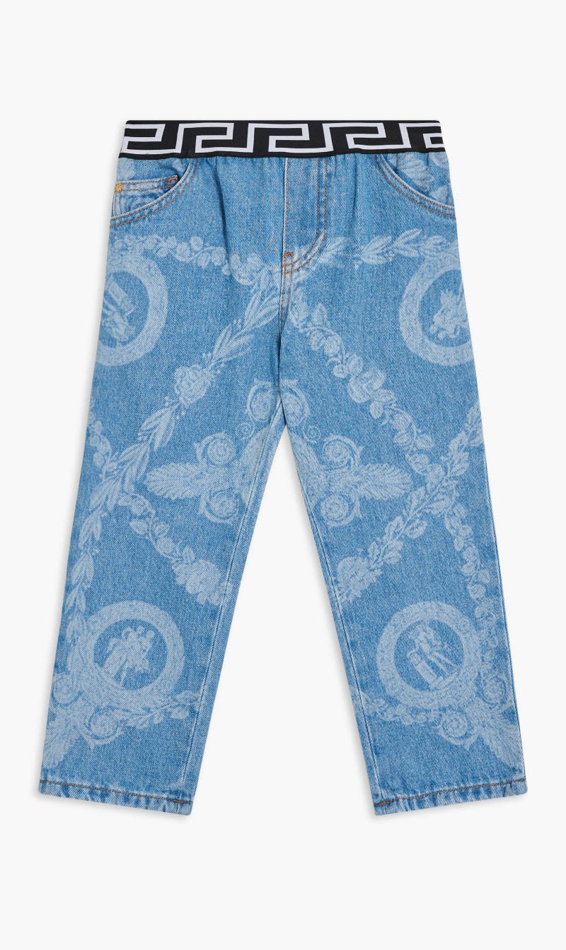 

Versace Blue Pant Denim Denim + Maschera Baroque Laser for Boys | The Deal Outlet