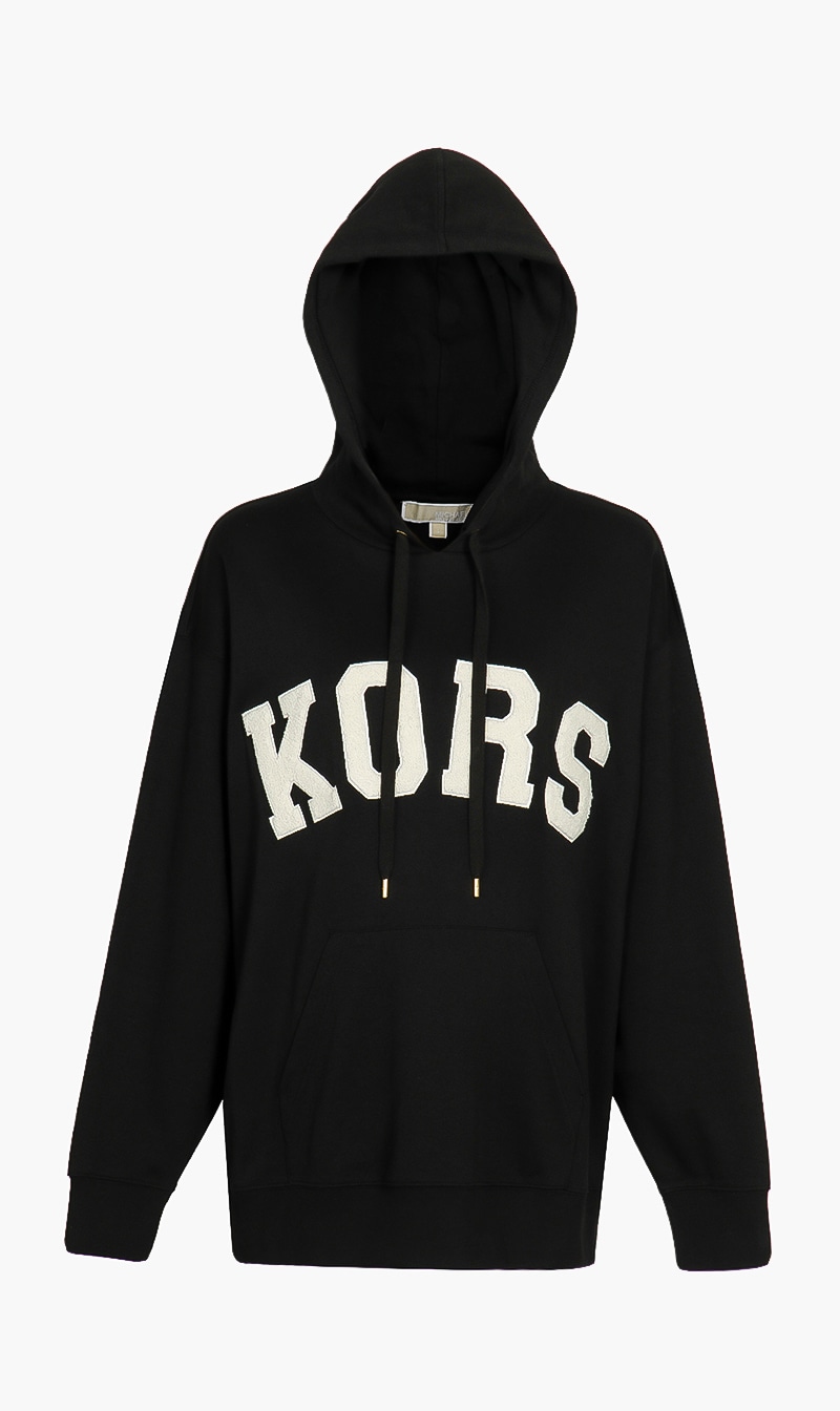 

Michael Kors Black Logo Long Sleeves Hoodie for Women | The Deal Outlet