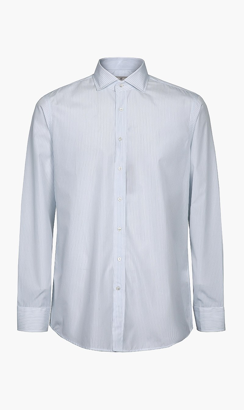 

Striped Long Sleeve Shirt, Blue