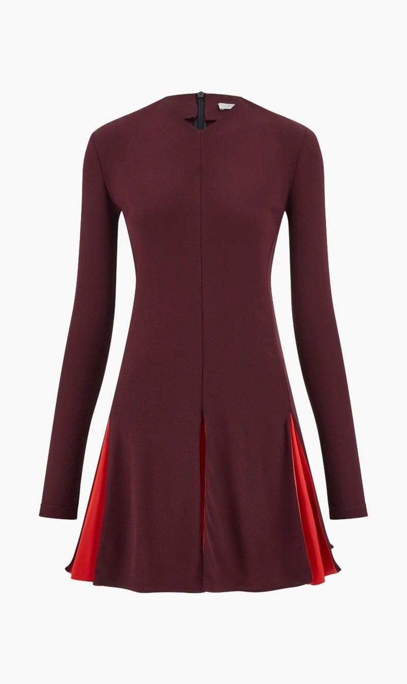 Ferragamo Red Colors Block Skater Dress for Women