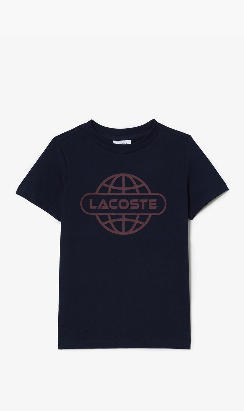 

Lacoste Blue Cotton Jersey Planet Print T-shirt for Boys | The Deal Outlet