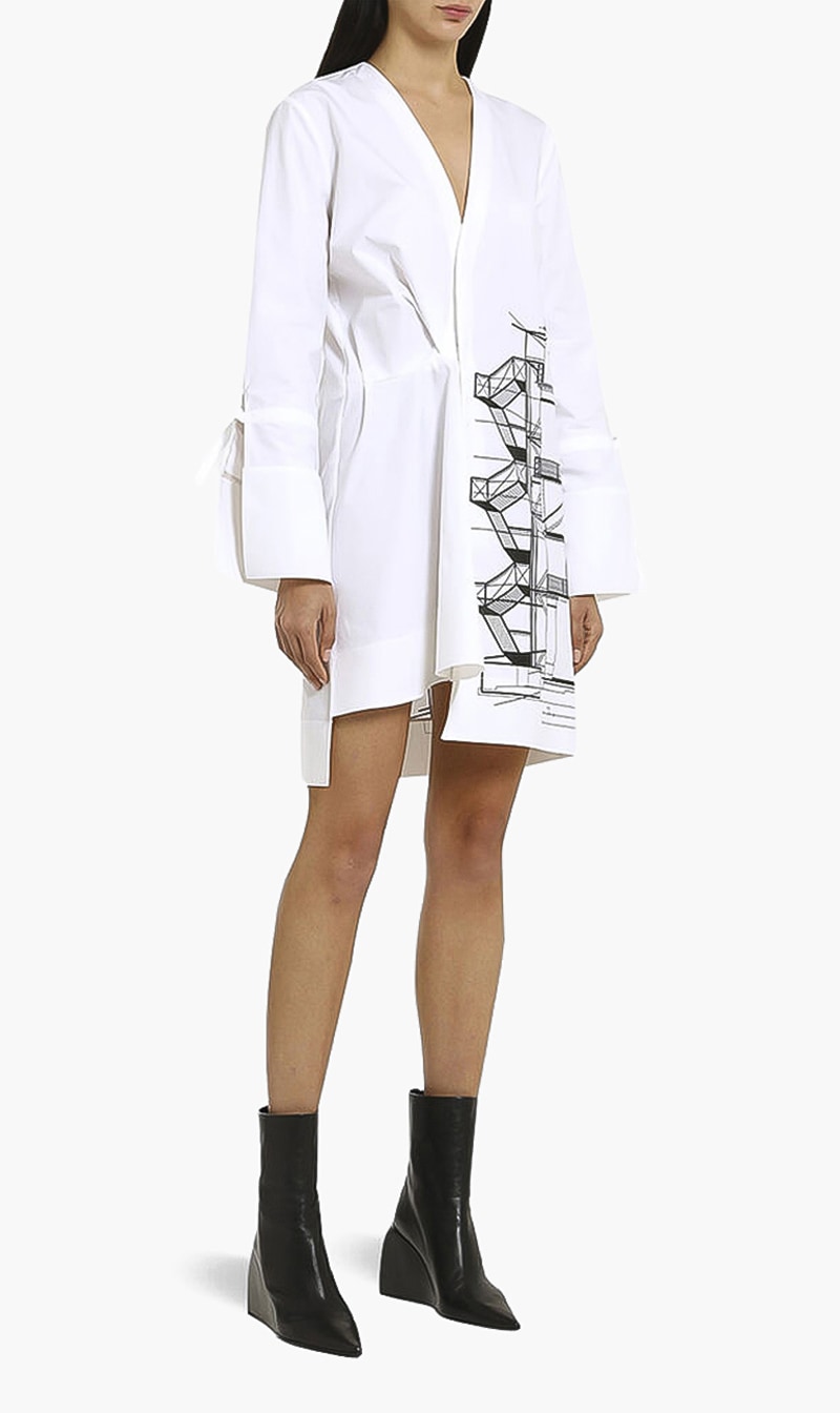 

Palace Print Dress, White