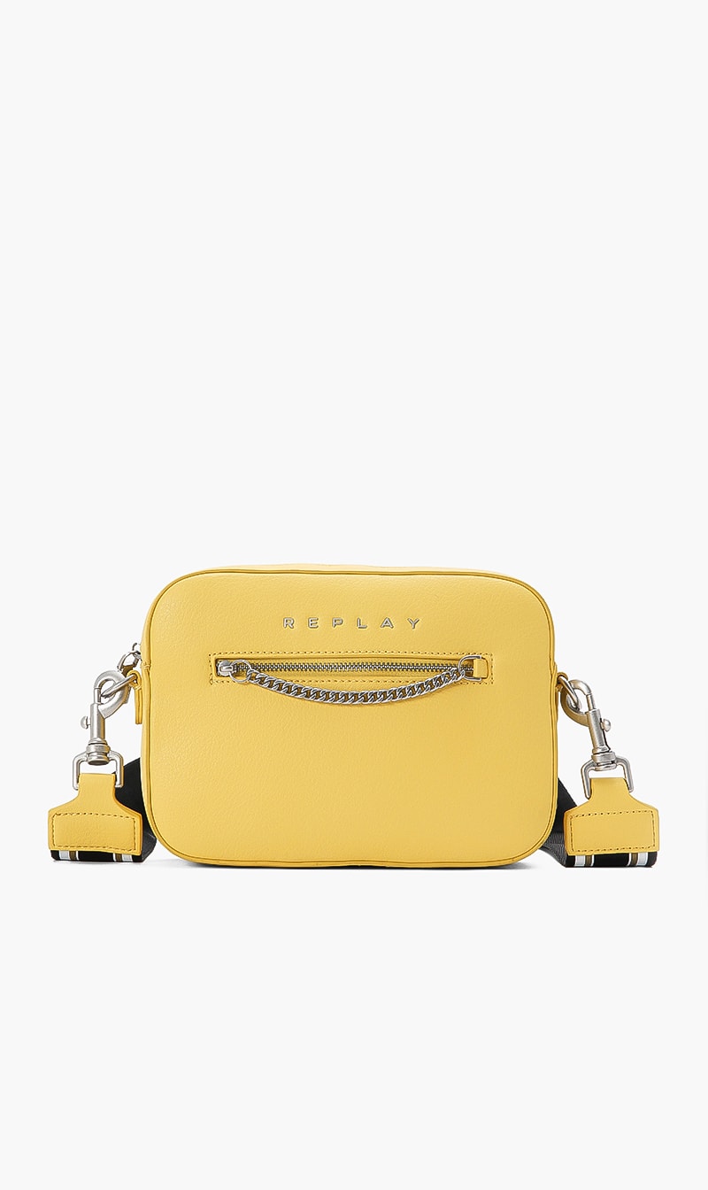 

Replay Solid Leather Crossbody Bag