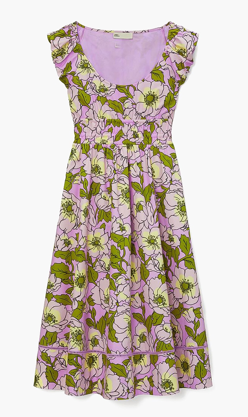 

Printed Scoop Neck Dress, Pink