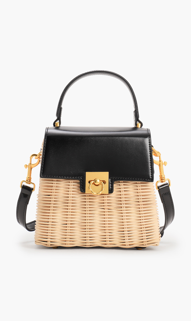 

Kassandre Calliope Rattan Mini Handbag
