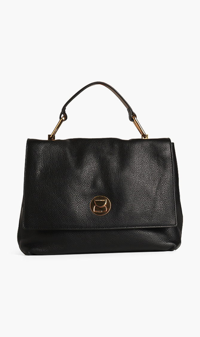 

COCCINELLE Flap Glossy Leather Crossbody Bag