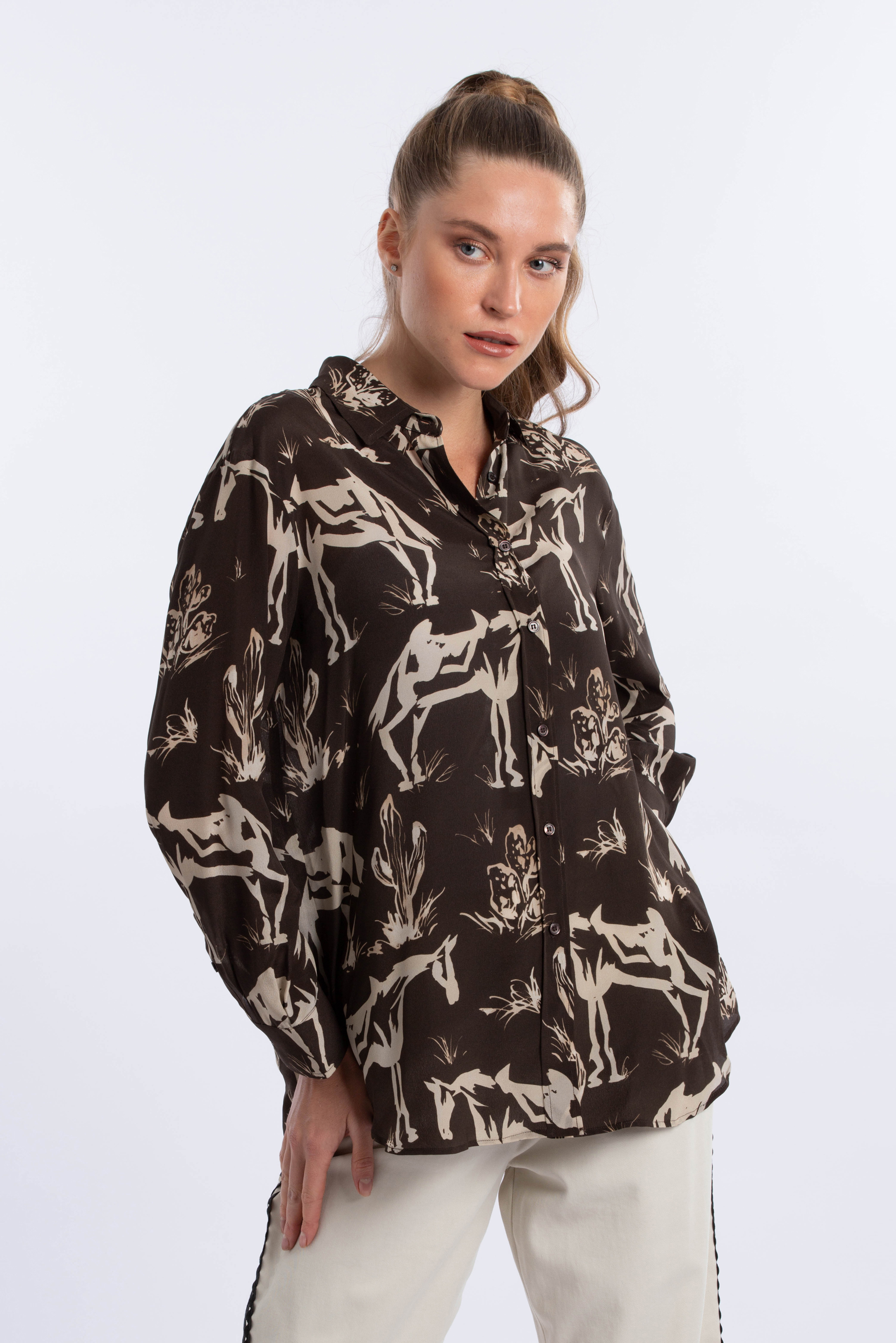 

Weekend Maxmara Gaspare Printed Silk Shirt
