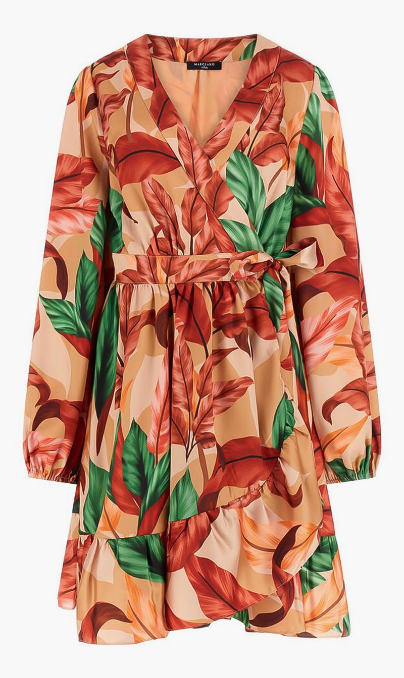 

Guess Multi-color Arielle Wrap Dress for Women | The Deal Outlet