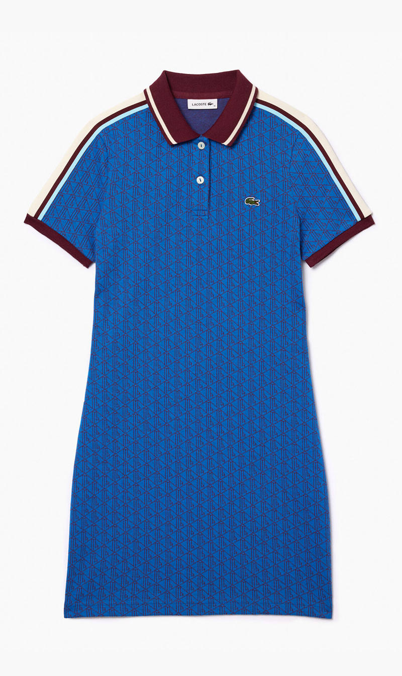 

Lacoste Blue Slim Fit Monogram Jacquard Dress for Women | The Deal Outlet