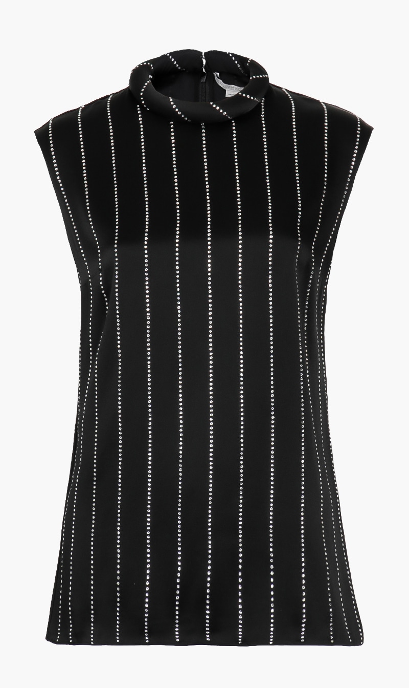 

Stella Mc Cartney Black Double Satin Top for Women | The Deal Outlet
