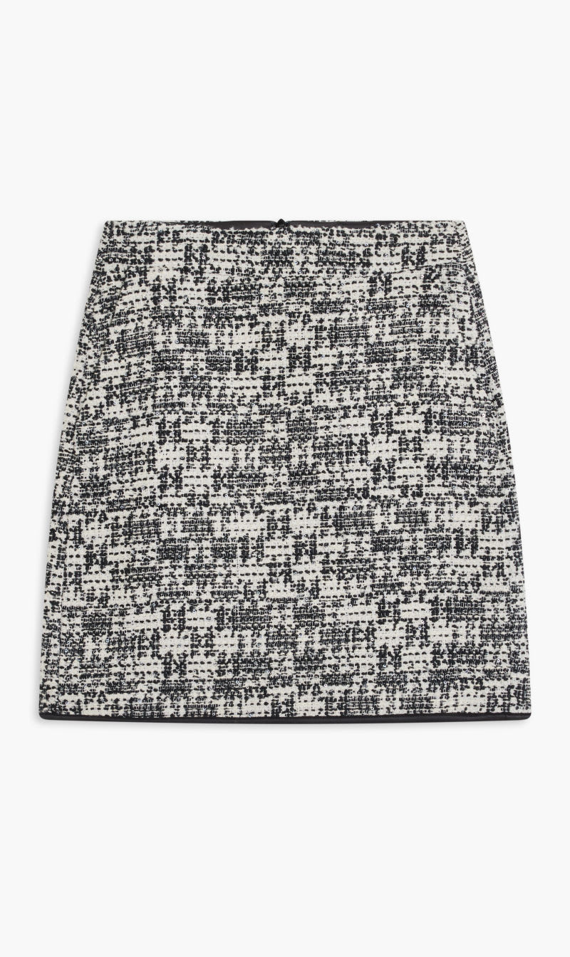 

Karl Lagerfeld Black Check Boucle Skirt for Women | The Deal Outlet