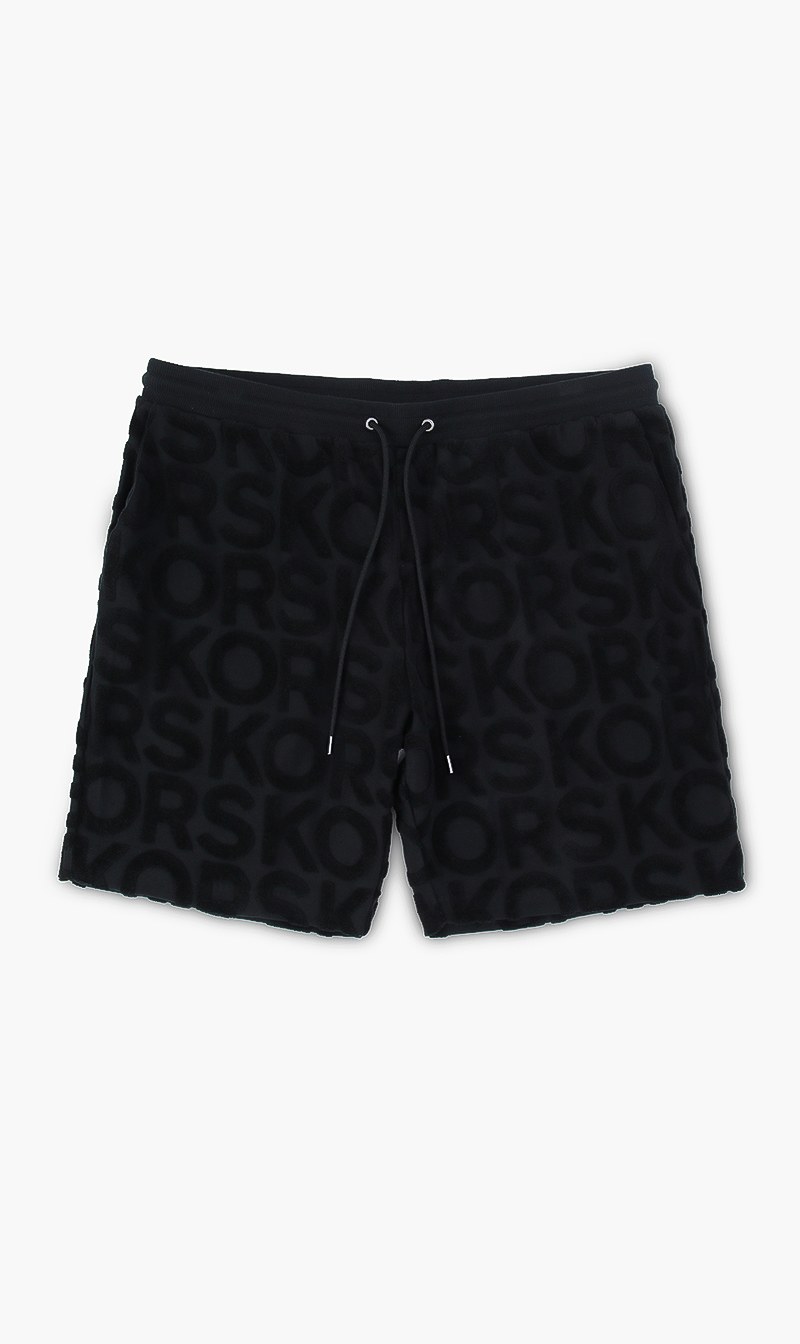 

Michael Kors Black Logo Terry Cotton Blend Shorts for Men | The Deal Outlet