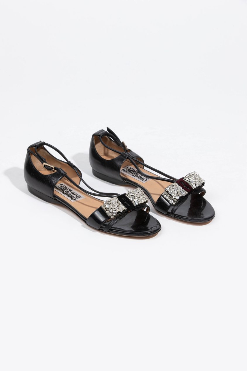 

Bahamy Crystal Embellished Sandals, Black