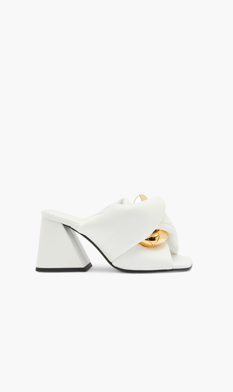 

J.w.anderson White Twisted Heel Chian Sandal for Women | The Deal Outlet