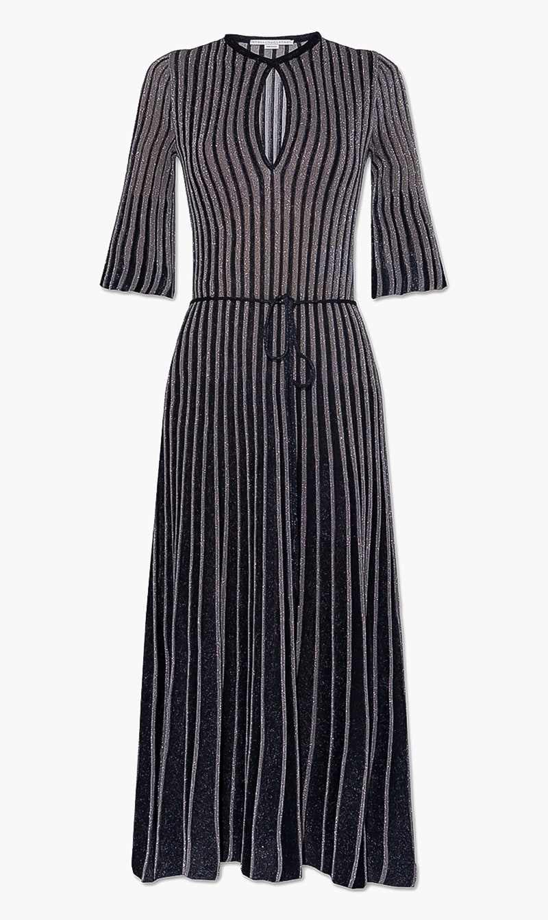 

Stella Mc Cartney Silver Pleated Knitted Dress for Women | The Deal Outlet