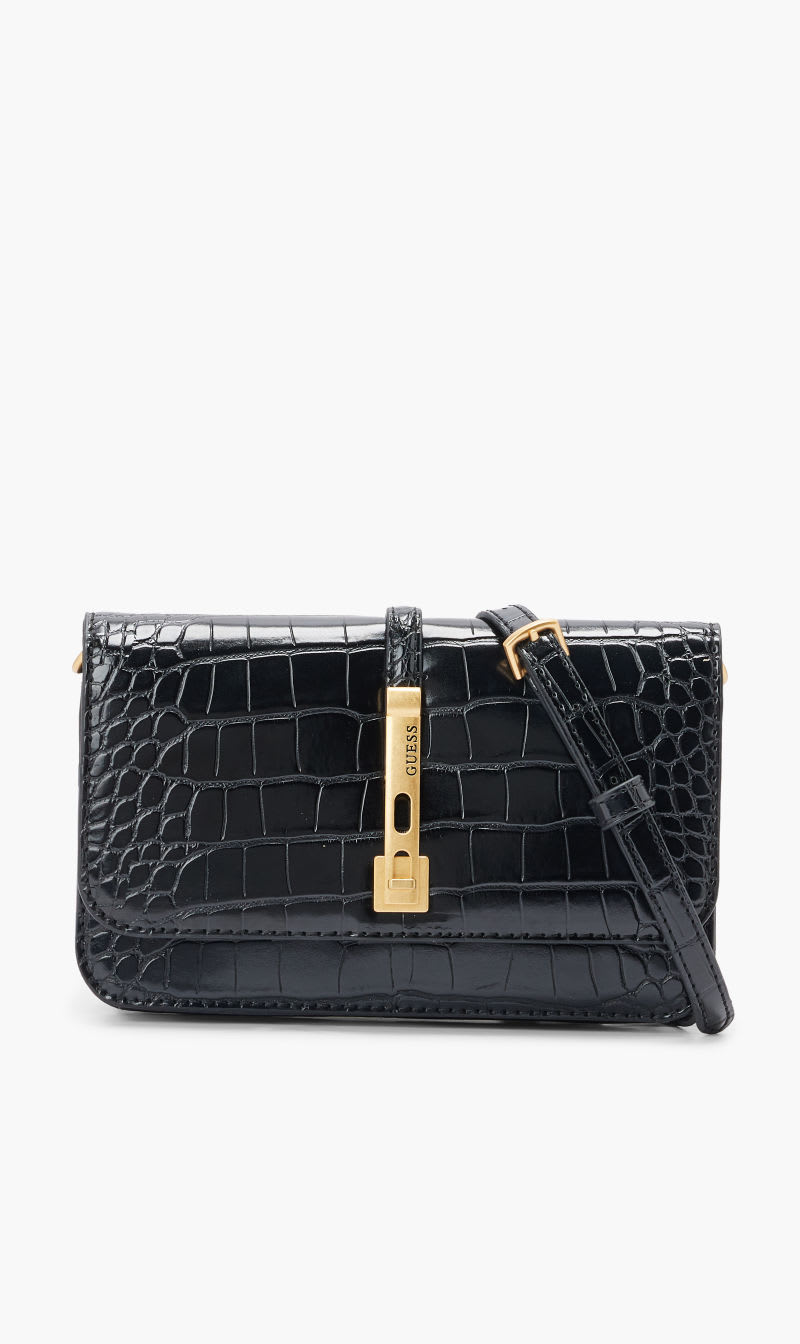

Guess Black James Mini Xbody Flap Organzer for Women | The Deal Outlet