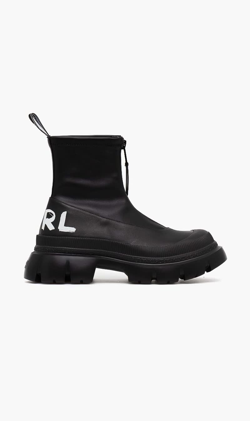

Karl Lagerfeld Black Trekka Max-kc Stretch Midi Boot for Women | The Deal Outlet