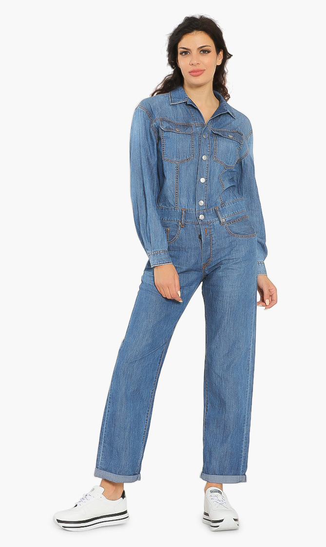 

Rose Label Denim Dungarees, Blue