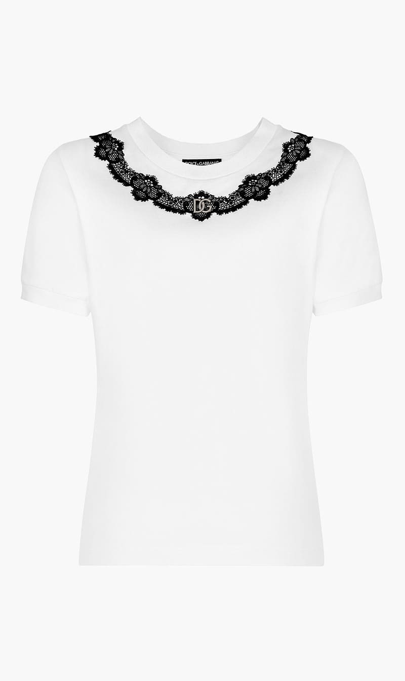 

Dolce & Gabbana White Jersey T-shirt for Women | The Deal Outlet