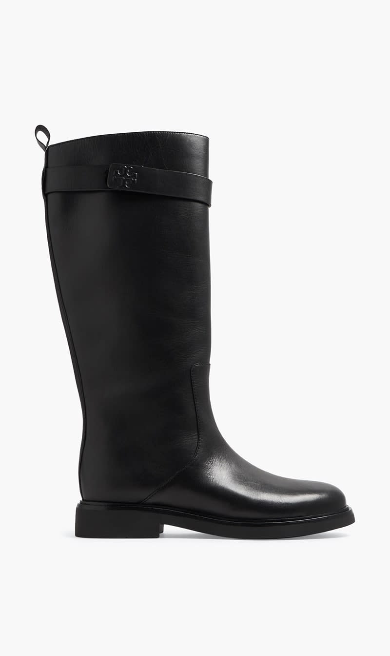 

Tory Burch Black Double T Utility Boots for Women | The Deal Outlet