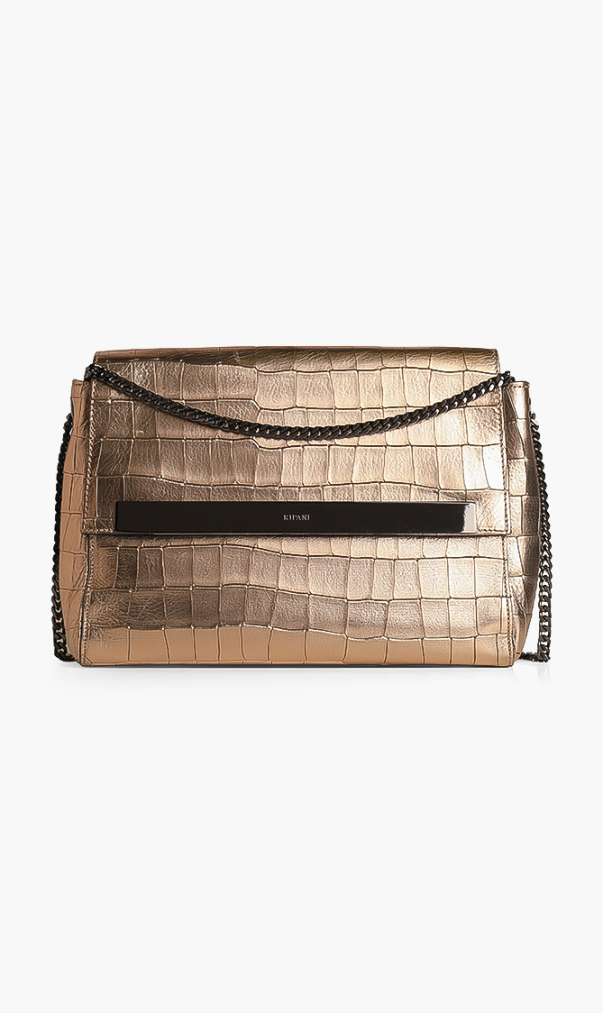 

Ripani Leather Crocodile Skin Sling Bag