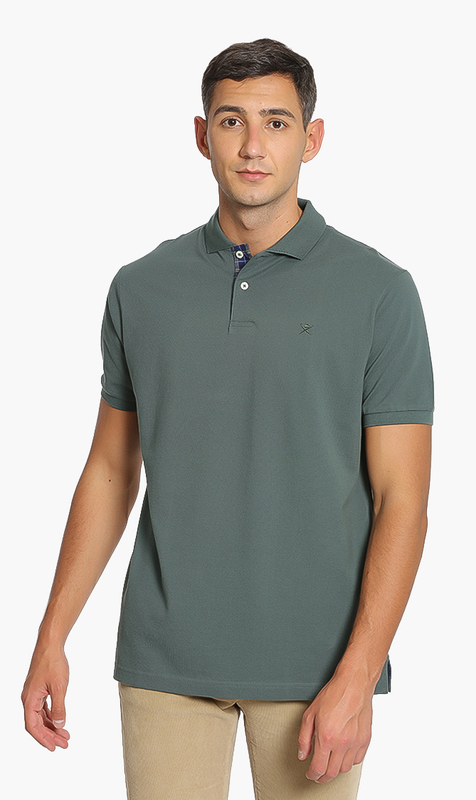 

Hackett London Plaid Trim Classic Fit Polo Shirt