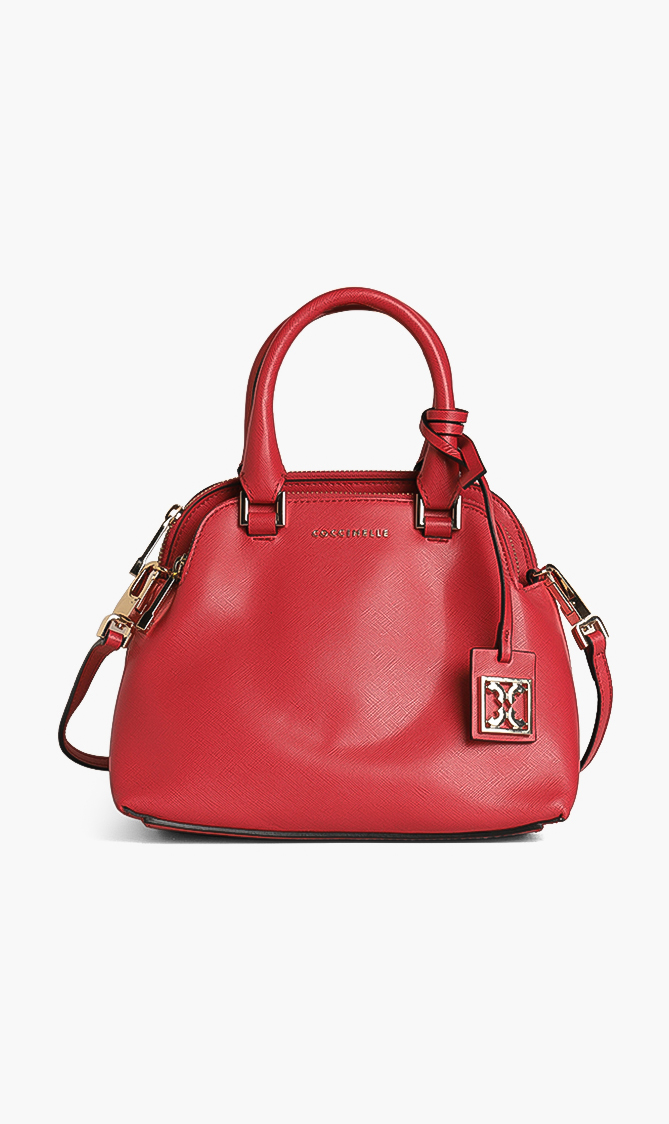 

COCCINELLE Double Zip Leather Bowler Bag