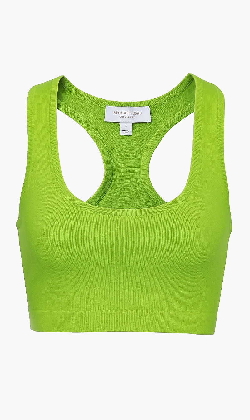 

Michael Kors Green Cashmere Crop Tank for Women | The Deal Outlet