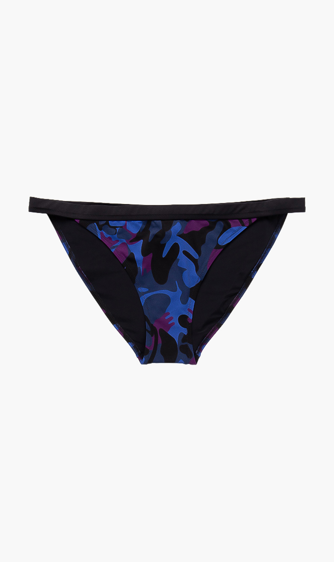 

Facilite Turtle Camouflage Print Bikini Bottom, Black