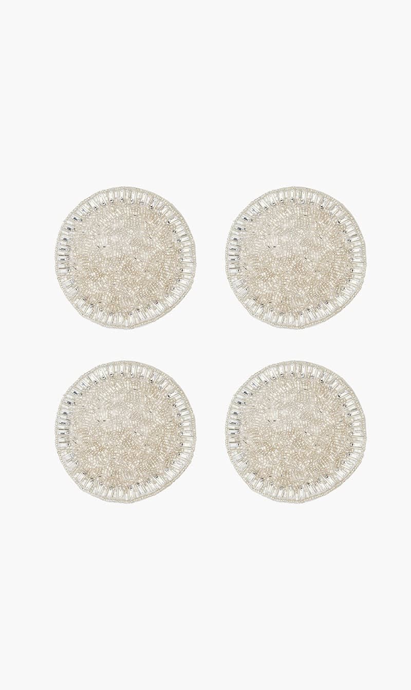 

Kim Seybert Others Bevel Coasters Silver Set Of 4 | The Deal Outlet
