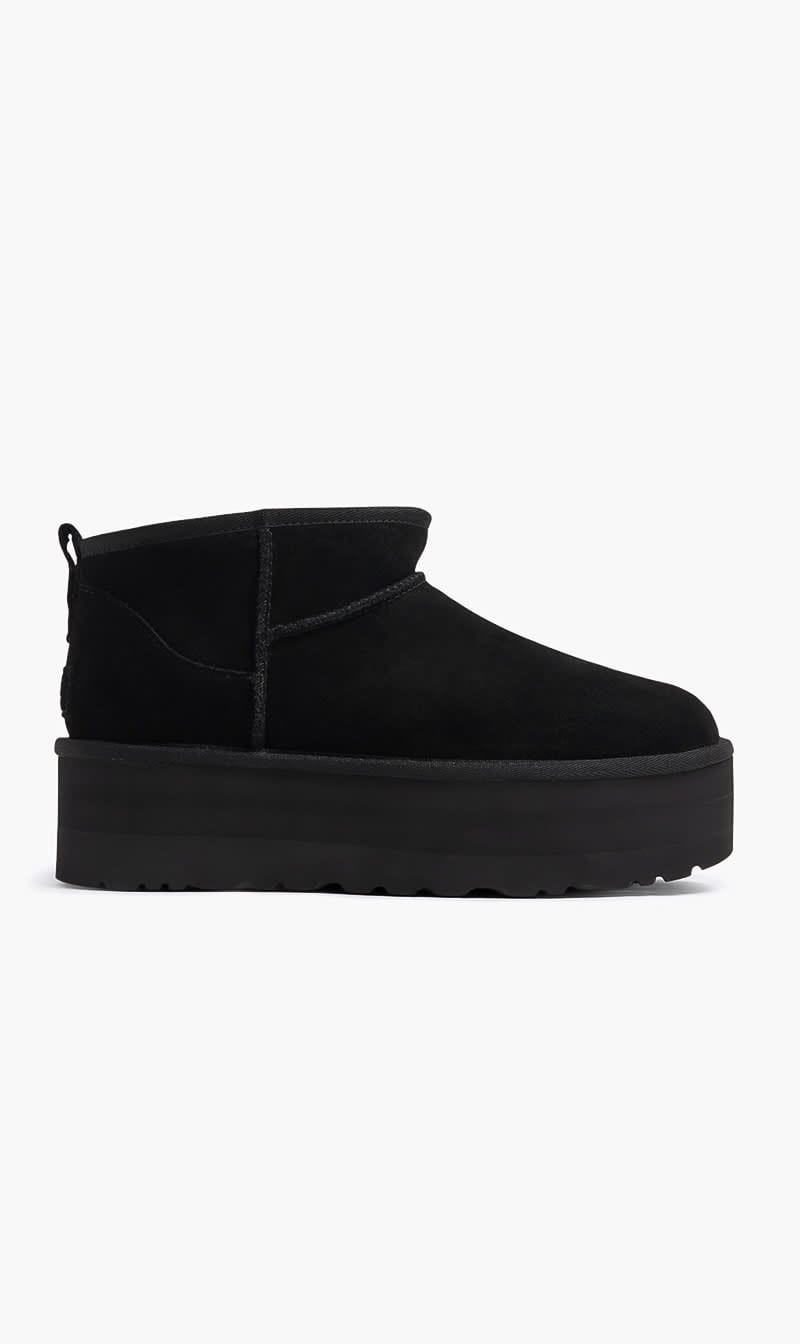 Ugg Black Classic Ultra Mini Platform Boots for Women