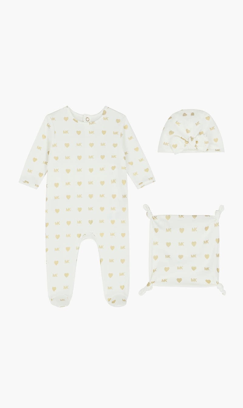 

Michael Kors White Ivory Logo Babygrow Gift Set | The Deal Outlet