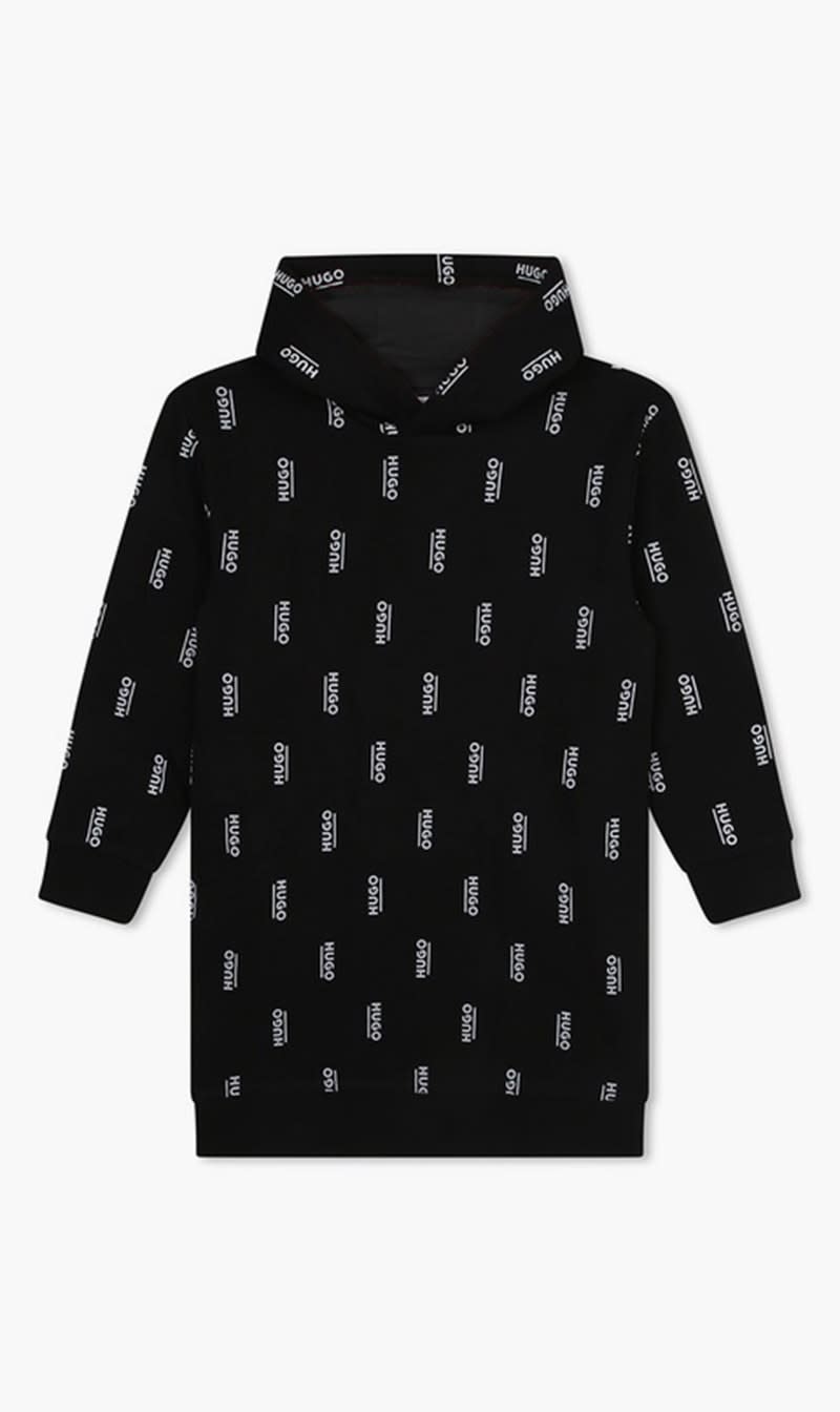 

Hugo Boss Black Hooded Printed Dress for Girls | The Deal Outlet