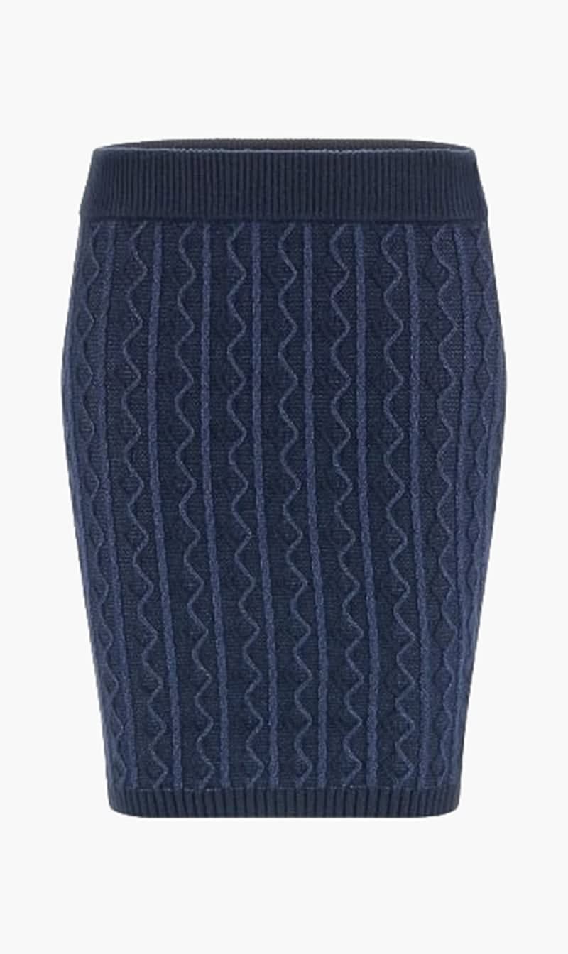 Guess Blue Tiffany Zig Zag Sweater Skirt for Women