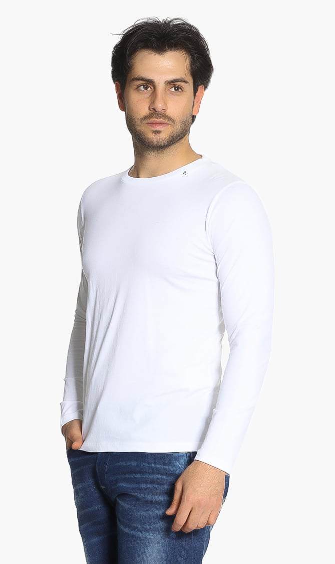 

Plain Long Sleeve T-shirt, White