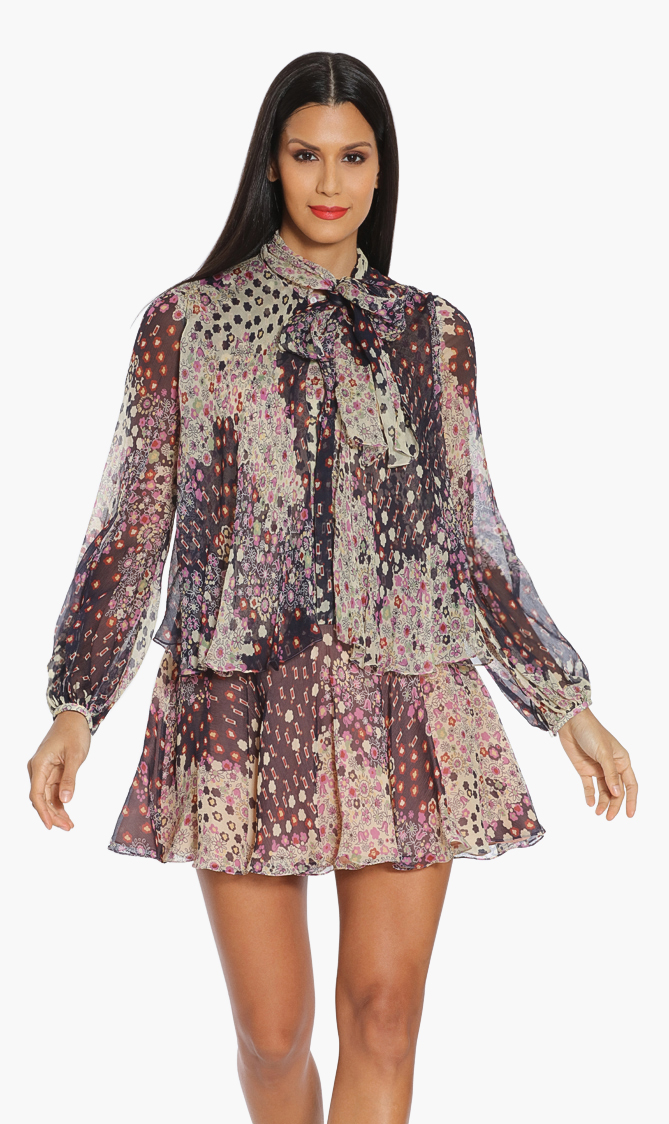 

Dsquared2 Floral Ruffled Tunic