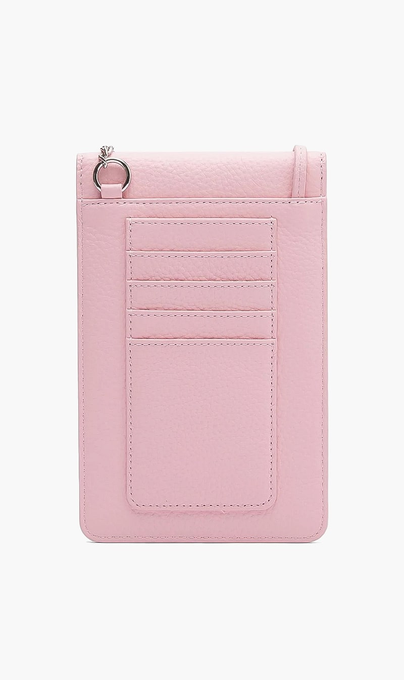 

Croco Crew Flap Grained Leather Smartphone Pouch, Pink