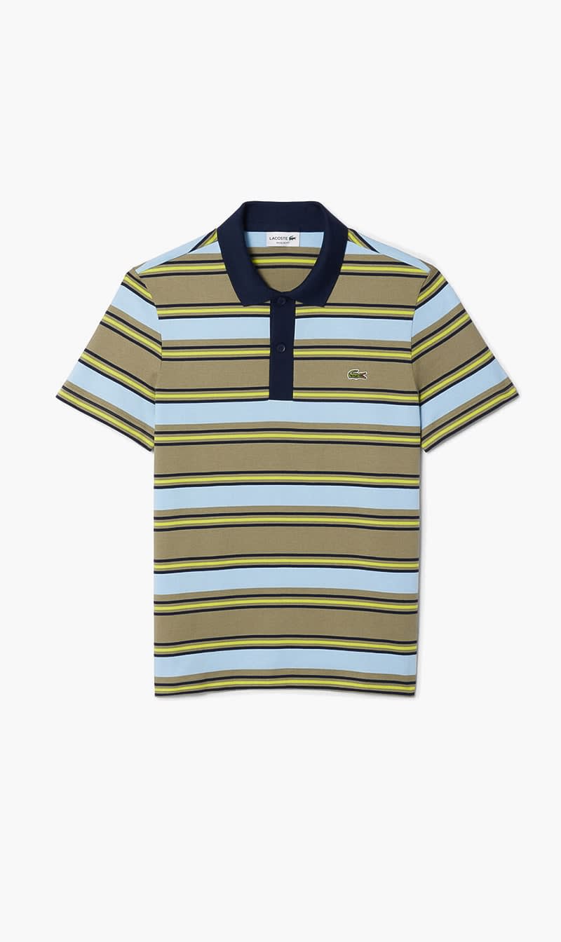 Lacoste Multi-color Regular Fit Striped Cotton Polo Shirt for Men