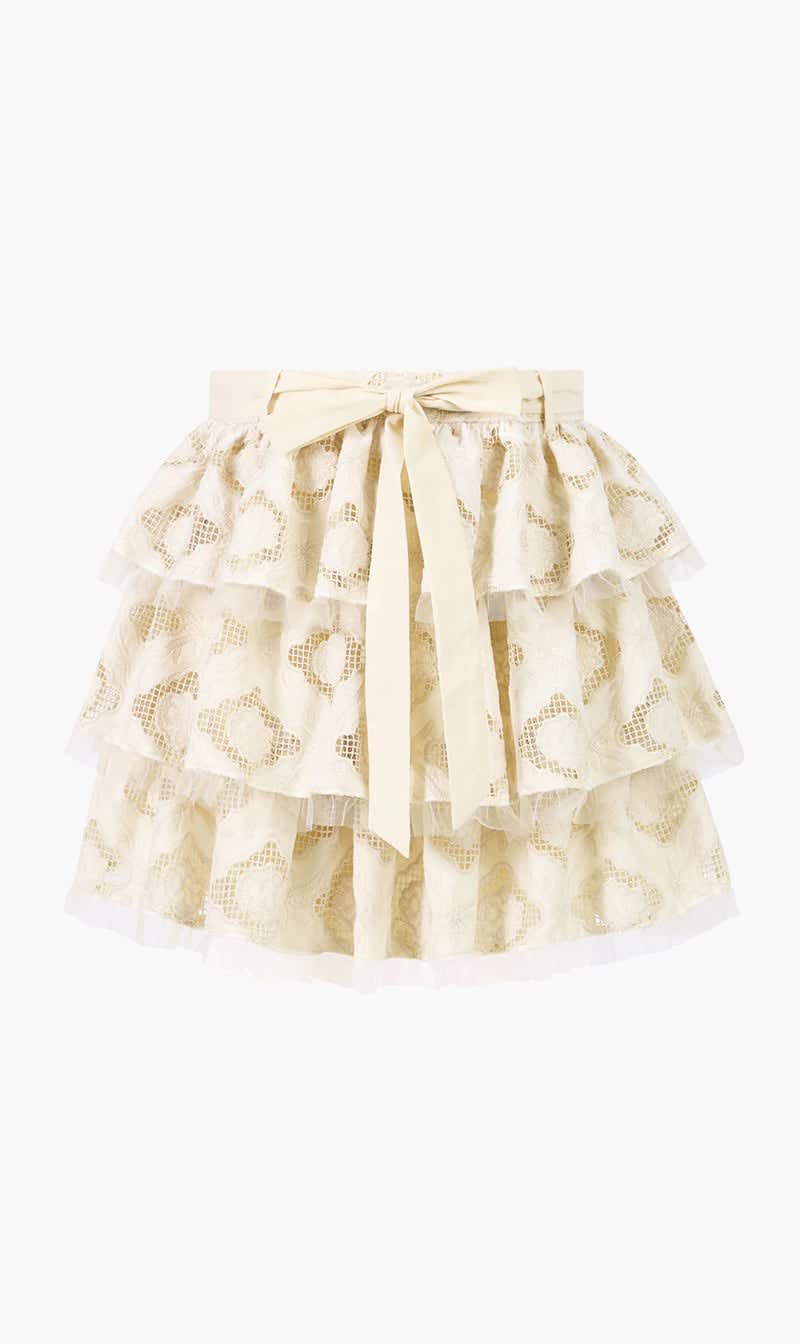 

Marlo Beige Ava Embroidered Mini Skirt for Girls | The Deal Outlet