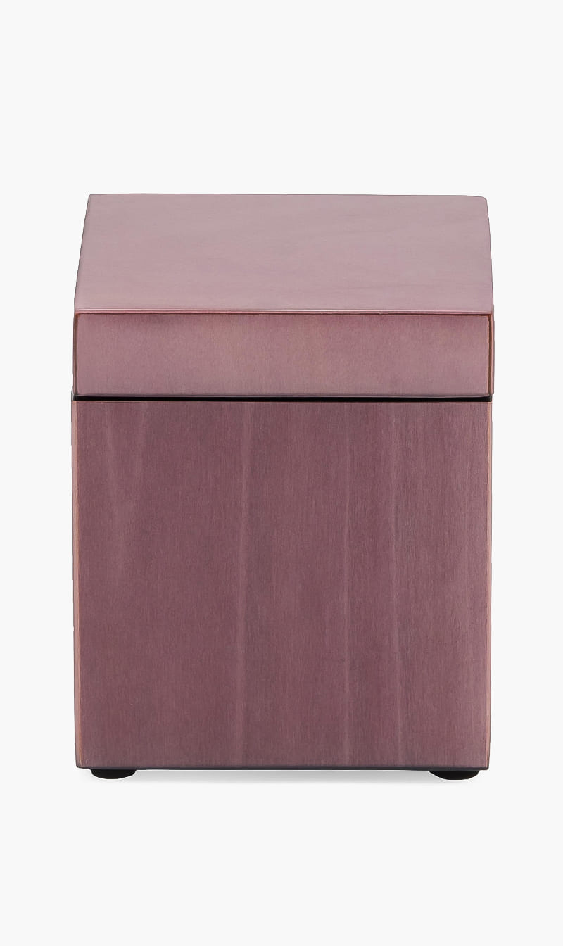 

Purple Tulipwood Cube Box, Brown