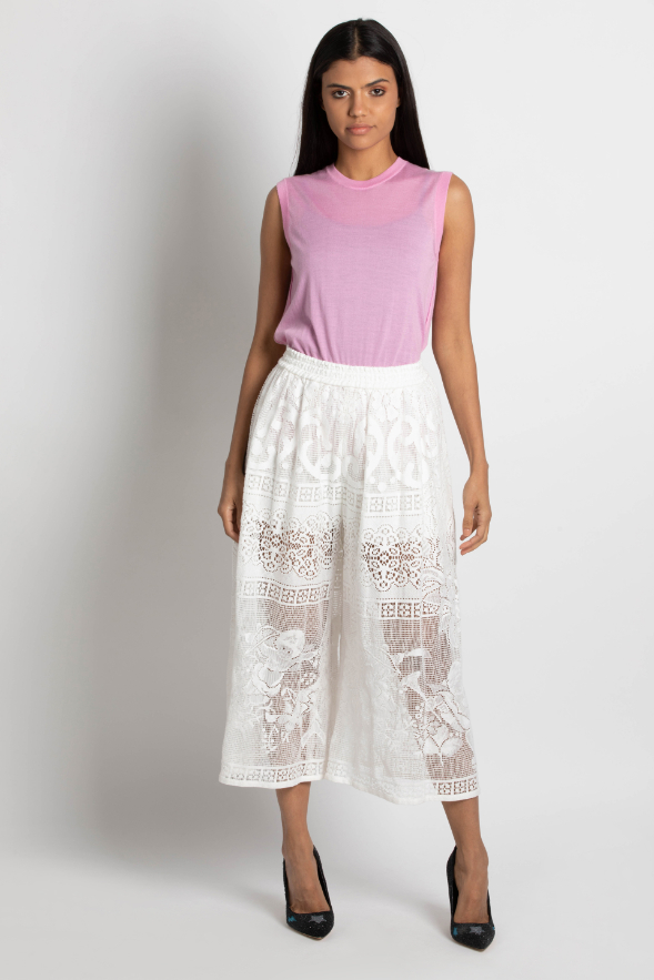 

Dolce&gabbana Laced Wide Leg Cropped Trousers