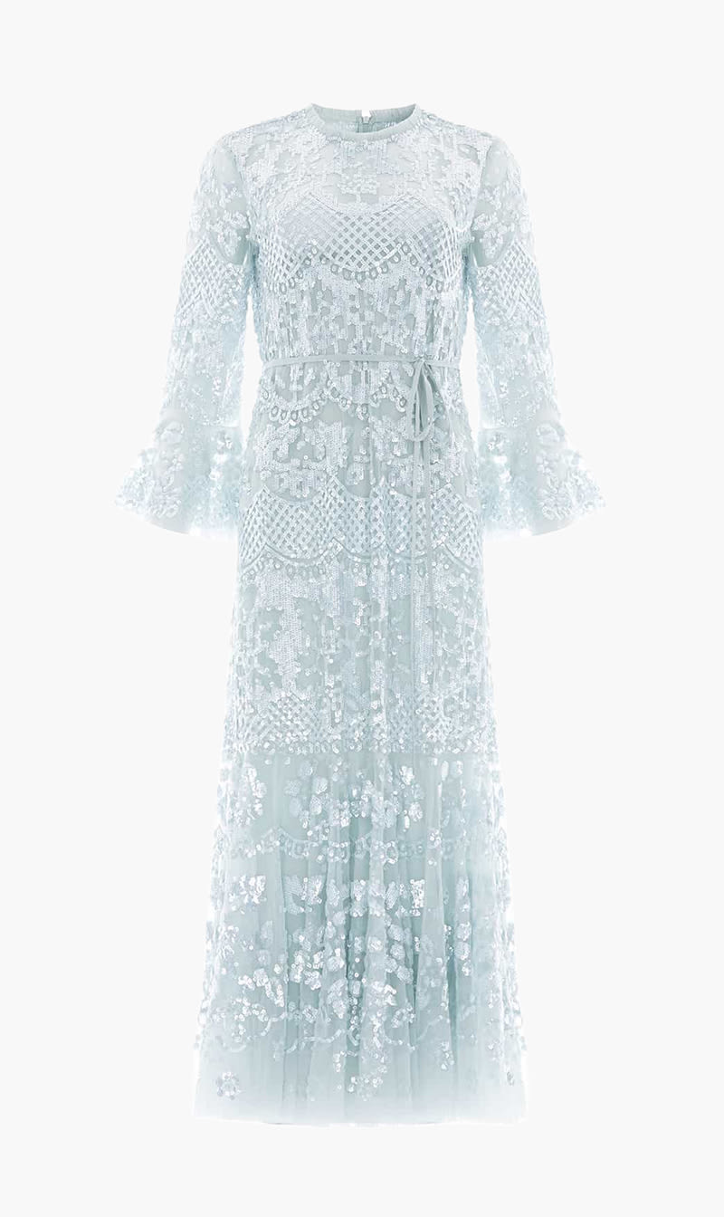 

Needle & Thread Blue Snowdrop Ankle Gown for Women | The Deal Outlet