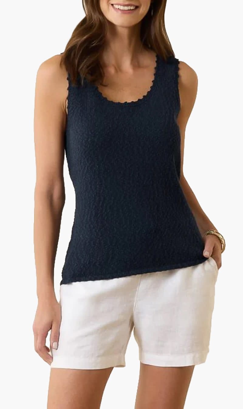 Blue Tommy Bahama White Water's Edge Scoop-neck Sleeveless Sweater for Women