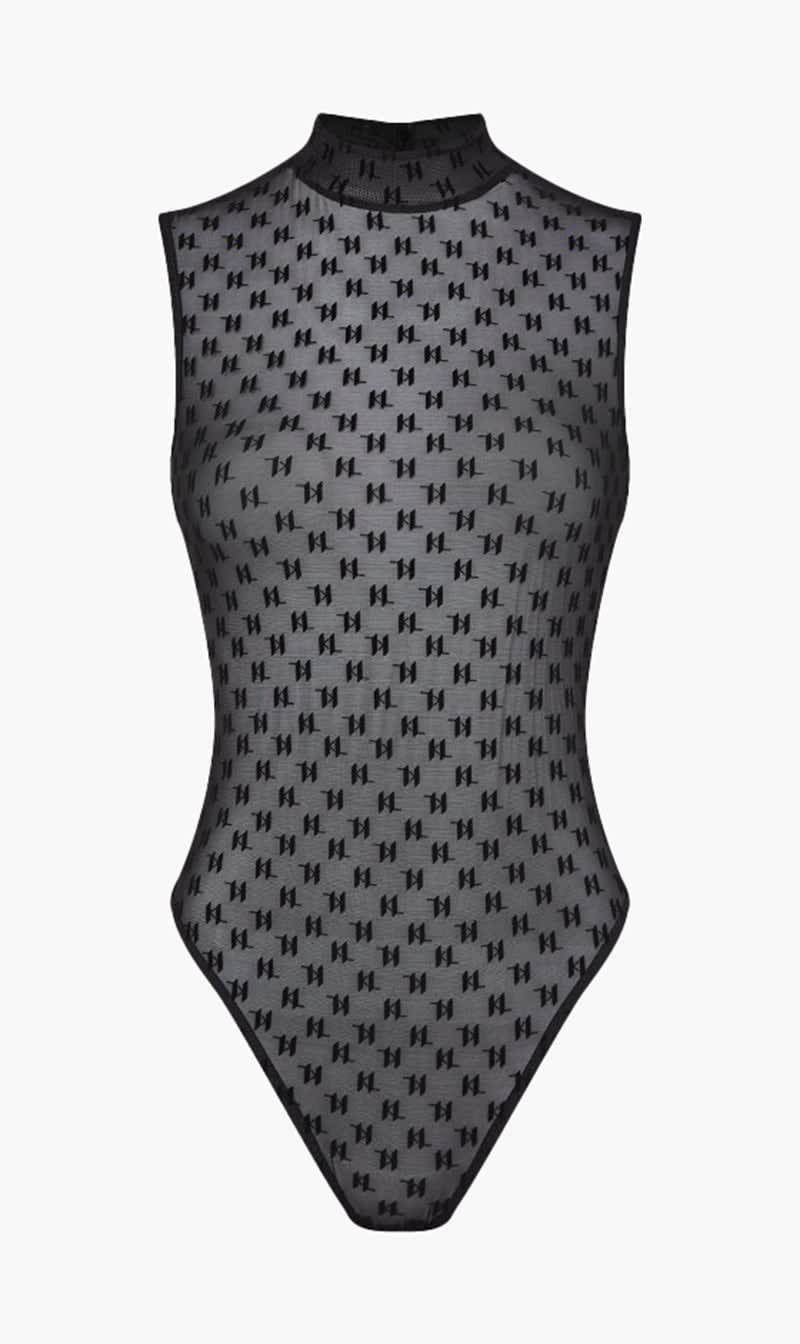 

Karl Lagerfeld Black Monogram Flock Body Underwear for Women | The Deal Outlet