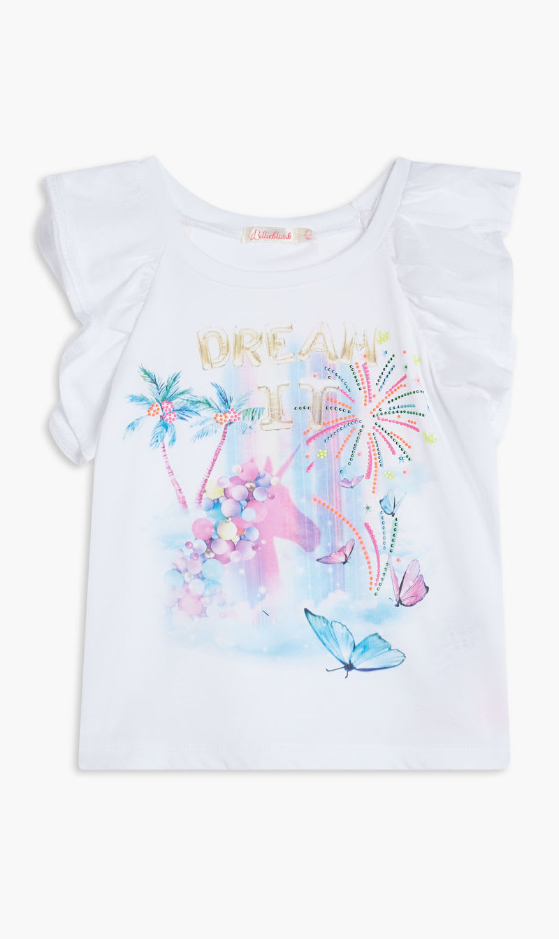 

Billieblush White Short Sleeves Tee-shirt for Girls | The Deal Outlet