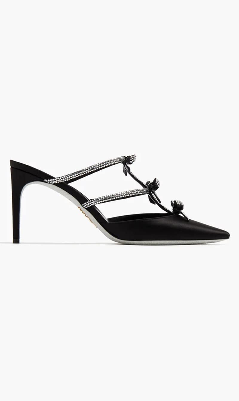 

Rene Caovilla Black Caterina Mules for Women | The Deal Outlet