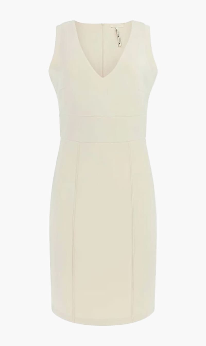 

Guess Beige Sl V Neck Scuba Dress for Women | The Deal Outlet